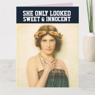 RETRO WOMAN FUNNY BIRTHDAY GREETING CARD