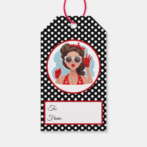 Retro Woman Gift Tag