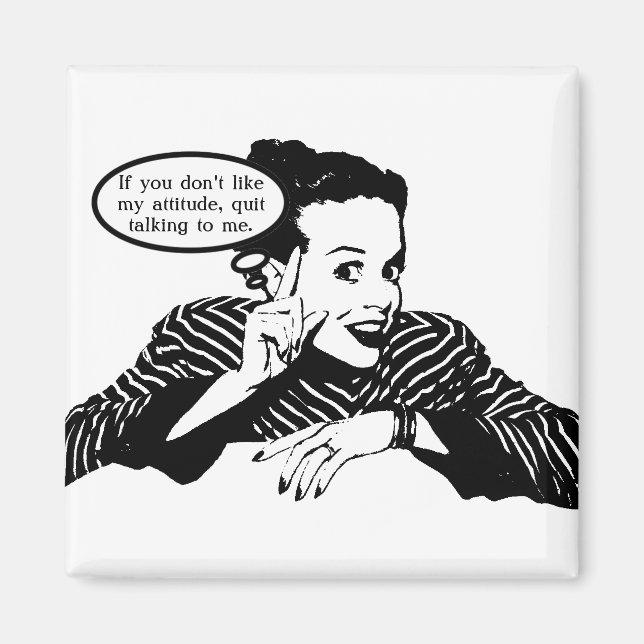 Retro Woman Humor Magnet (Front)