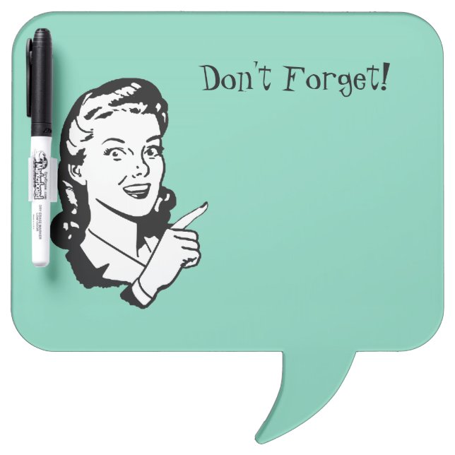 Retro Woman Memo Dry Erase Board (Front)