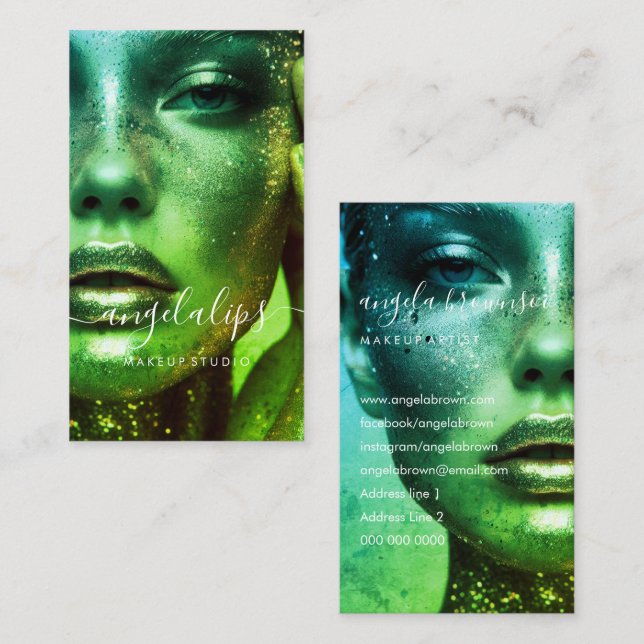 Retro Woman Model Photo Business Card (Front/Back)