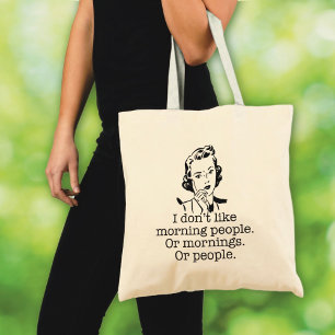 Retro Woman Morning People Tote Bag