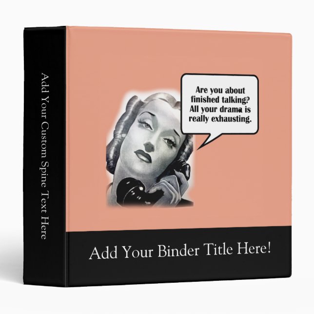 Retro Woman on Phone, Drama Binder (Front/Spine)