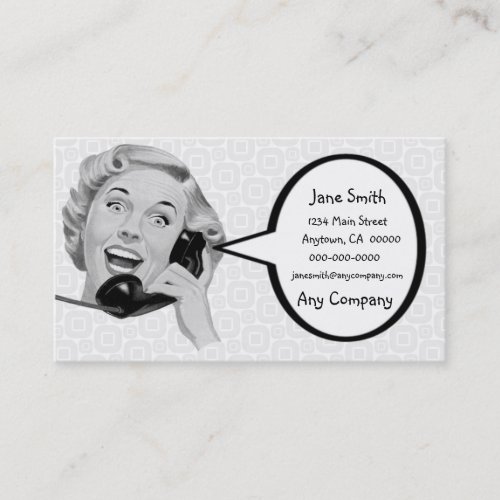 Retro Woman on the Phone Business Card Templates