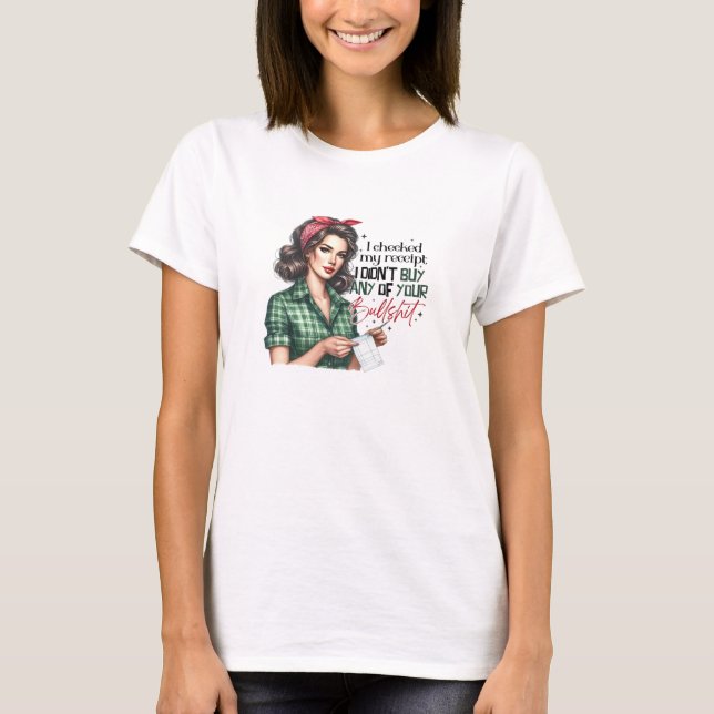 Retro woman with recipe sarcastic T-Shirt (Front)