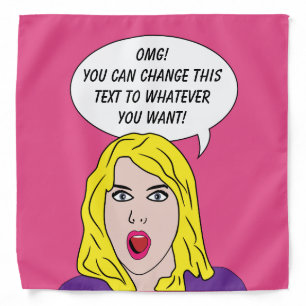 RETRO WOMAN with YOUR TEXT custom bandana