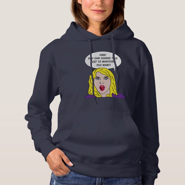 RETRO WOMAN with YOUR TEXT custom clothing Hoodie (Front)