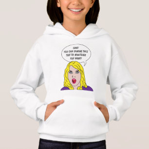 RETRO WOMAN with YOUR TEXT custom clothing Hoodie