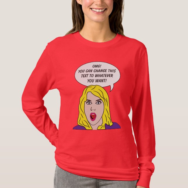 RETRO WOMAN with YOUR TEXT custom clothing T-Shirt (Front)