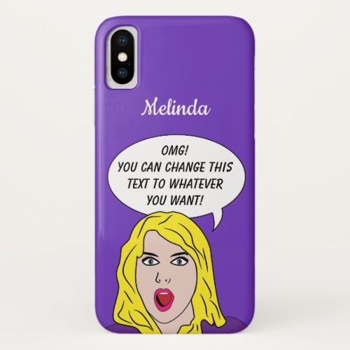 RETRO WOMAN with YOUR TEXT custom phone cases