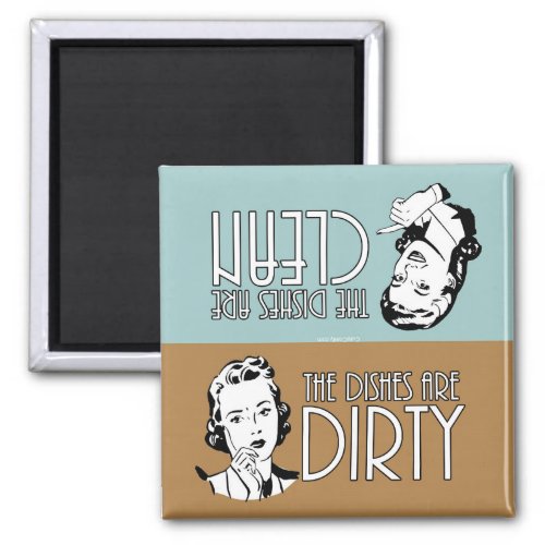 Retro Women CleanDirty Dishwasher Kitchen Dishes Magnet