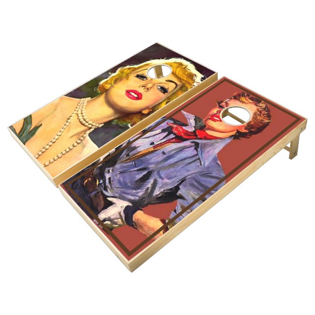 Retro Women  Cornhole Set (Angled)