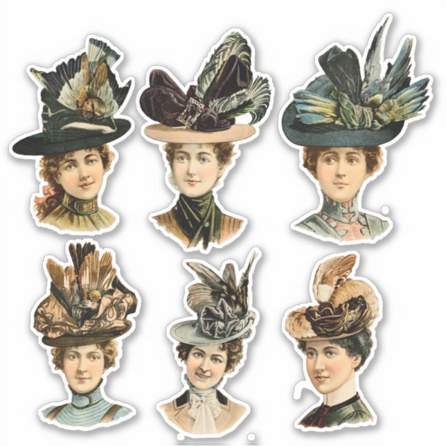 Retro Women Face Scrapbook Sticker (Front)