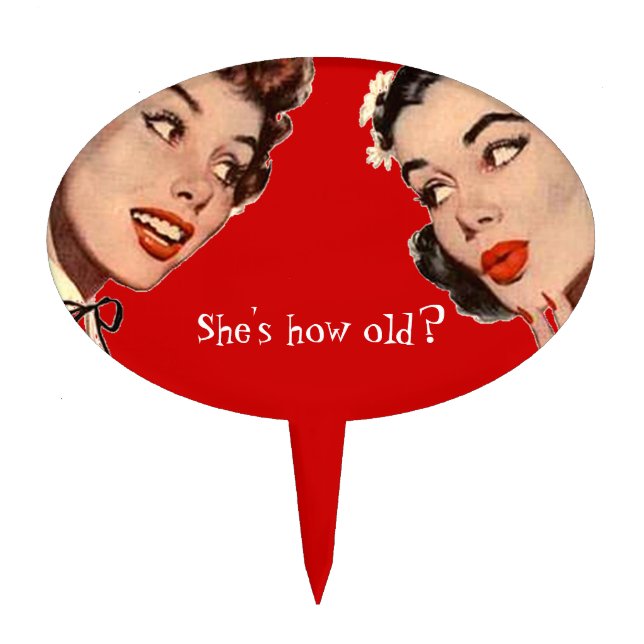 Retro Women Gossips Cake Topper (Front)
