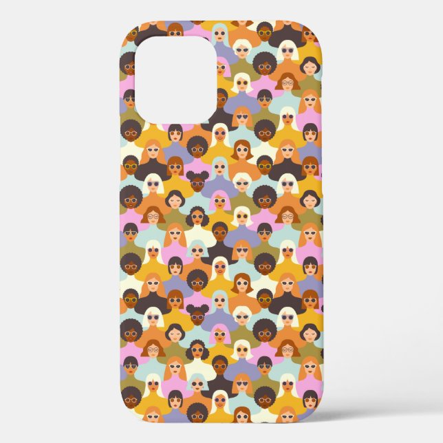 Retro Women of the World Pattern Case-Mate iPhone Case (Back)