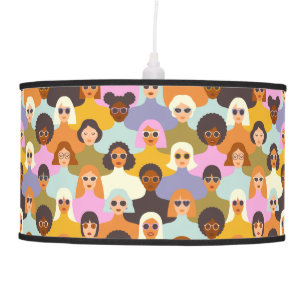 Retro Women of the World Pattern Ceiling Lamp