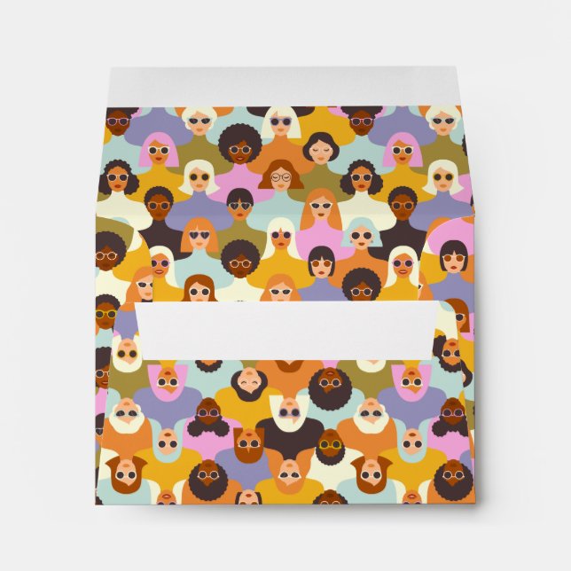 Retro Women of the World Pattern Envelope (Back (Bottom))