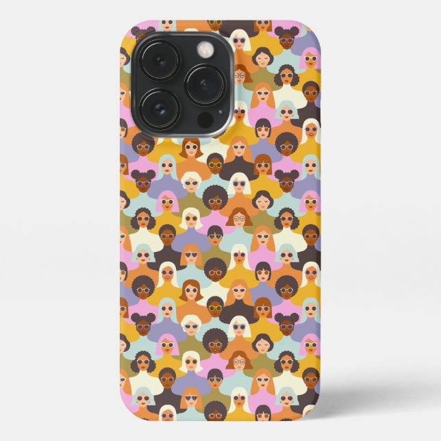 Retro Women of the World Pattern iPhone Case (Back)