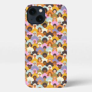 Retro Women of the World Pattern iPhone 13 Case