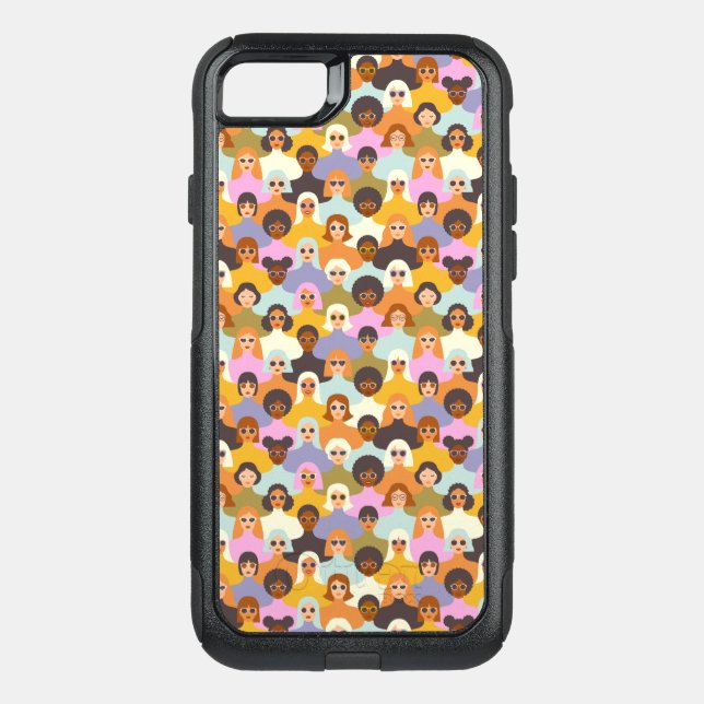 Retro Women of the World Pattern Otterbox iPhone Case (Back)