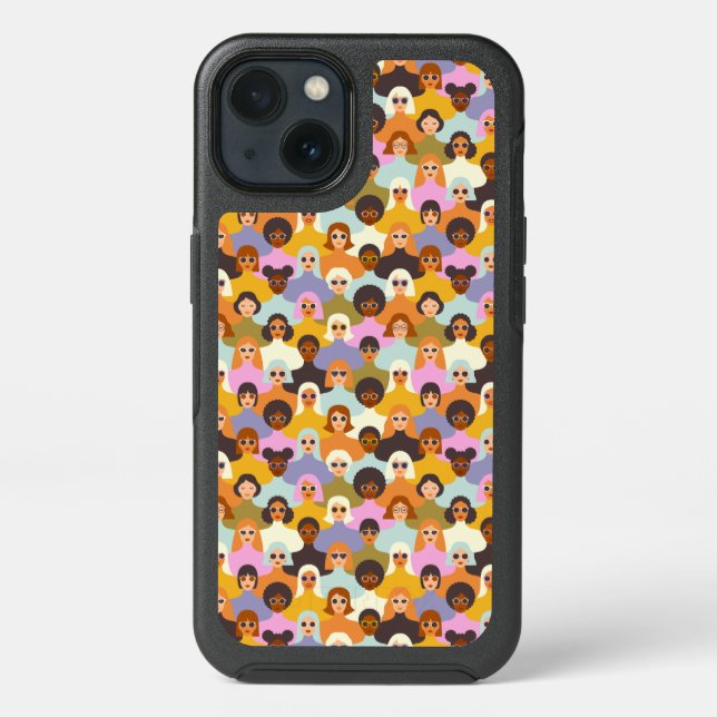 Retro Women of the World Pattern Otterbox iPhone Case (Back)