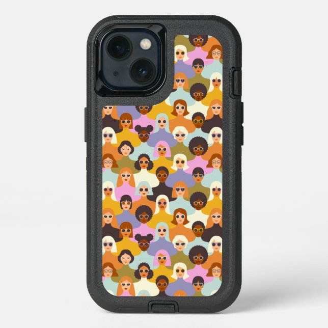 Retro Women of the World Pattern Otterbox iPhone Case (Back)