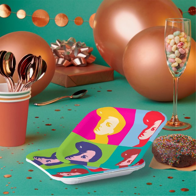 Retro Women Pop Art Paper Plates (Creator Uploaded)
