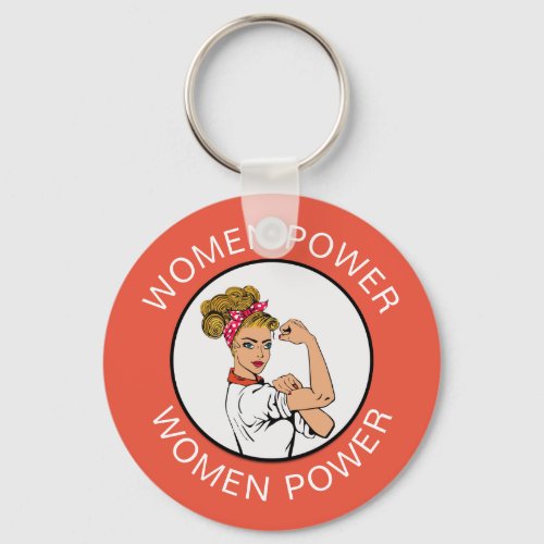 Retro Women Power Feminist Feminine Keychains