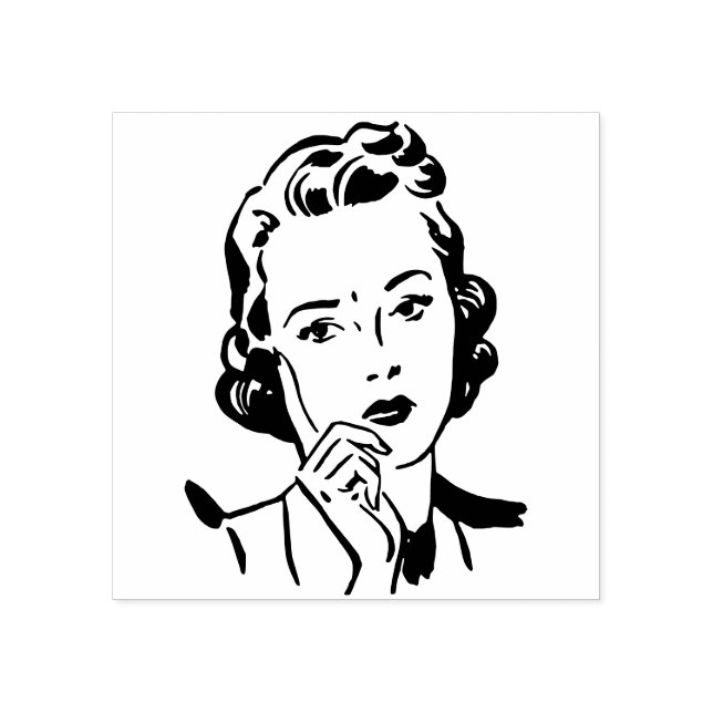 Retro Women vintage comic cartoon art Rubber Stamp (Imprint)