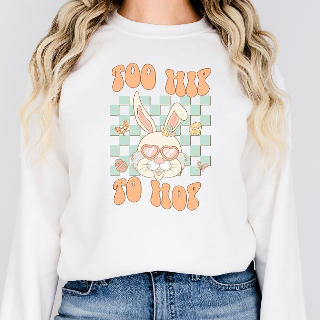 Retro Womens Easter Sweatshirt for Egg Hunt (Creator Uploaded)