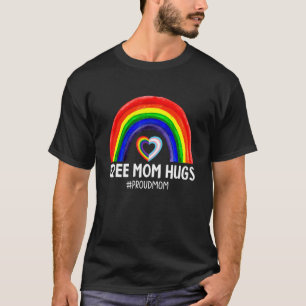 Retro Womens Free Mom Hugs Gay Rights Proud Mom Pr T-Shirt
