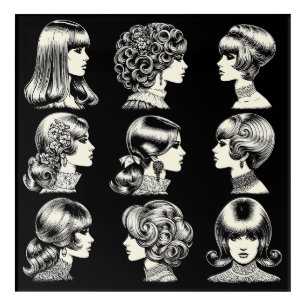 Retro Women's Hairstyles Boho Vintage Cool Acrylic Print