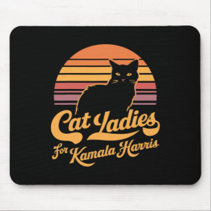 Retro Womens Kamala Harris Cat Lady  Mouse Pad