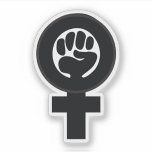 Retro Women's Symbol with Fist Sticker