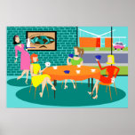 Retro Women&#39;s Weekly Card Game Poster at Zazzle