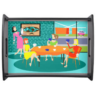 Retro Women's Weekly Card Game Serving Tray