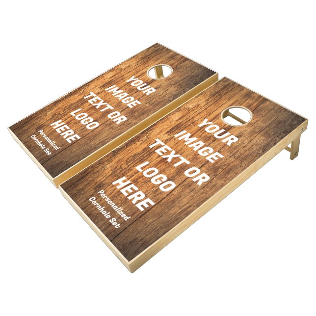 Retro Wood Cornhole Set - 4x2 Tailgate Boards (Angled)