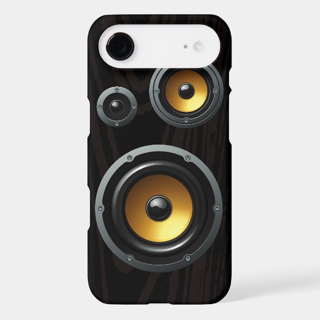 Retro Wood Grain Speaker Trio Case-Mate iPhone Case (Back)