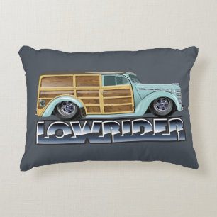 Retro Woody Lowrider Accent Pillow