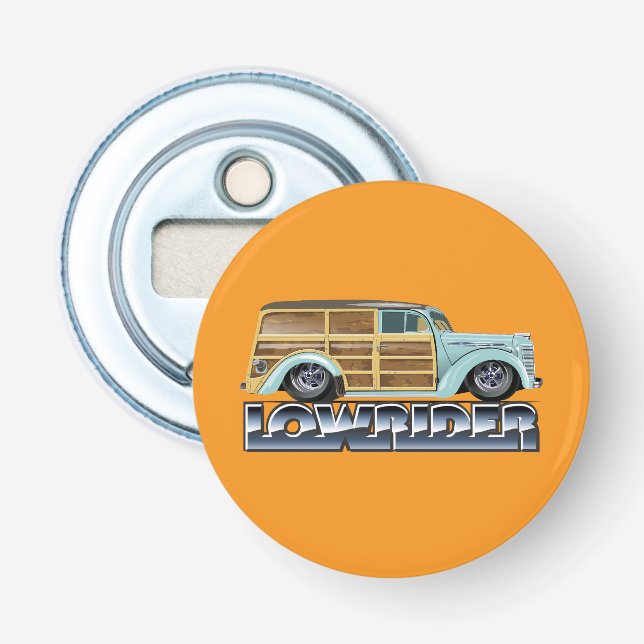 Retro Woody Lowrider Bottle Opener (Front)