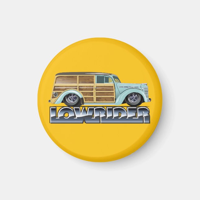 Retro Woody Lowrider Magnet (Front)