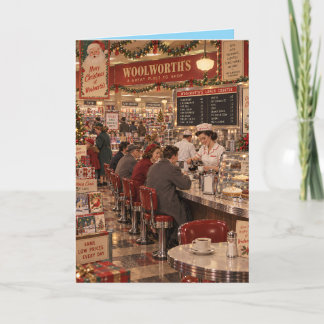 Retro Woolworths Diner Scene T-shirt | Vintage Sod Card