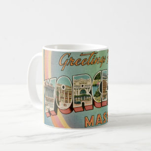 Retro Worcester MA Greeting Mug