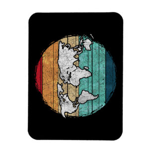 Retro World Map Magnet