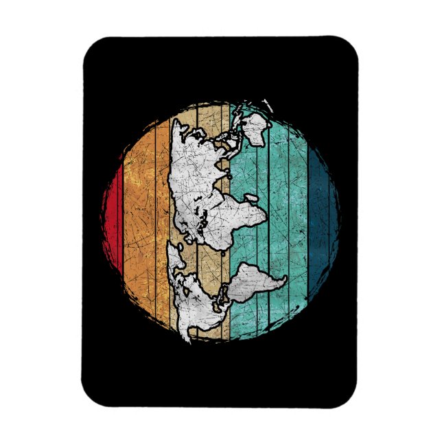 Retro World Map Magnet (Vertical)