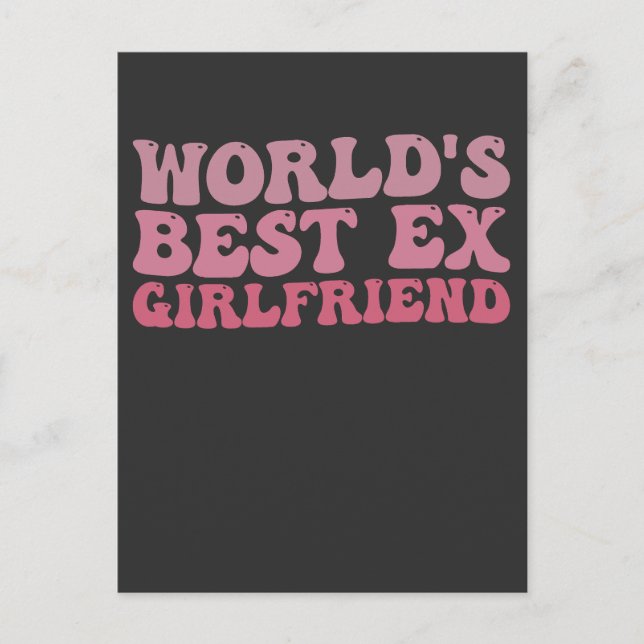 Retro World's Best Ex Girlfriend Groovy Invitation Postcard (Front)