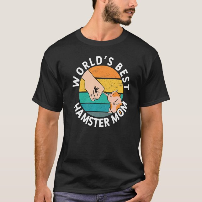 Retro World's Best Hamster Mom Cute Hamsters Anima T-Shirt (Front)