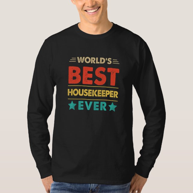 Retro World's Best Housekeeper Ever   T-Shirt (Front)