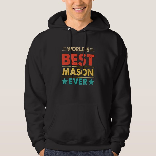 Retro World's Best Mason Ever Hoodie (Front)