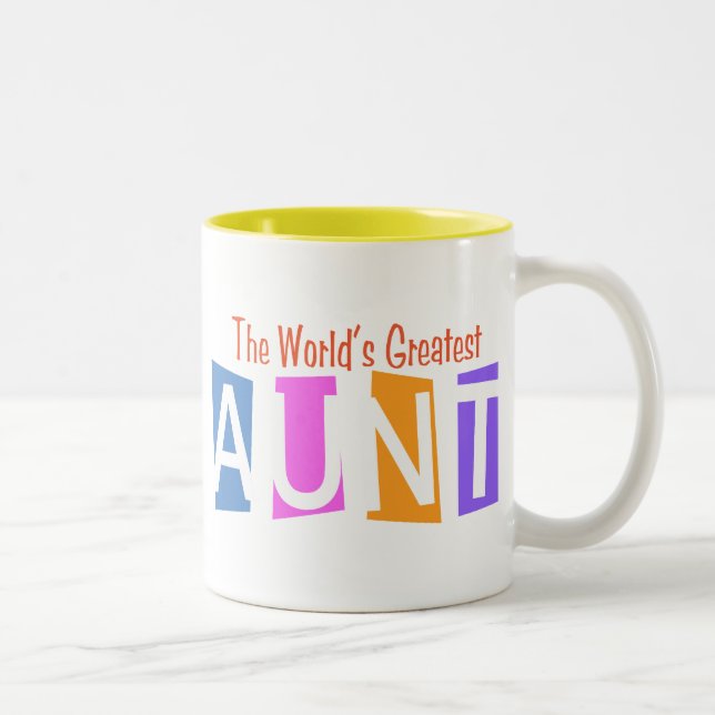 Retro World's Greatest Aunt Two-Tone Coffee Mug (Right)